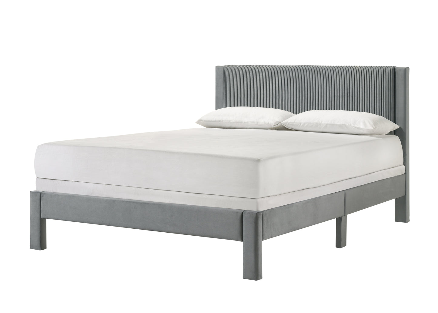 LUCIA QUEEN BED LIGHT GREY