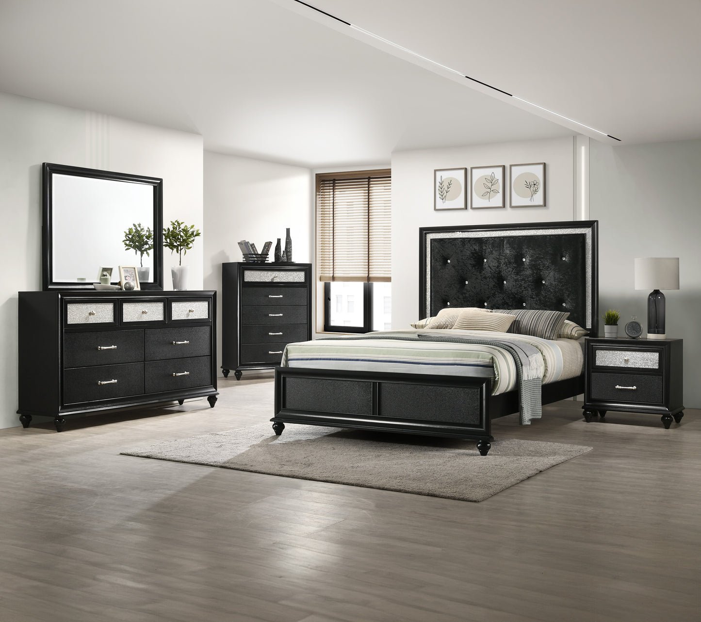 LILA DRESSER MIRROR BLACK