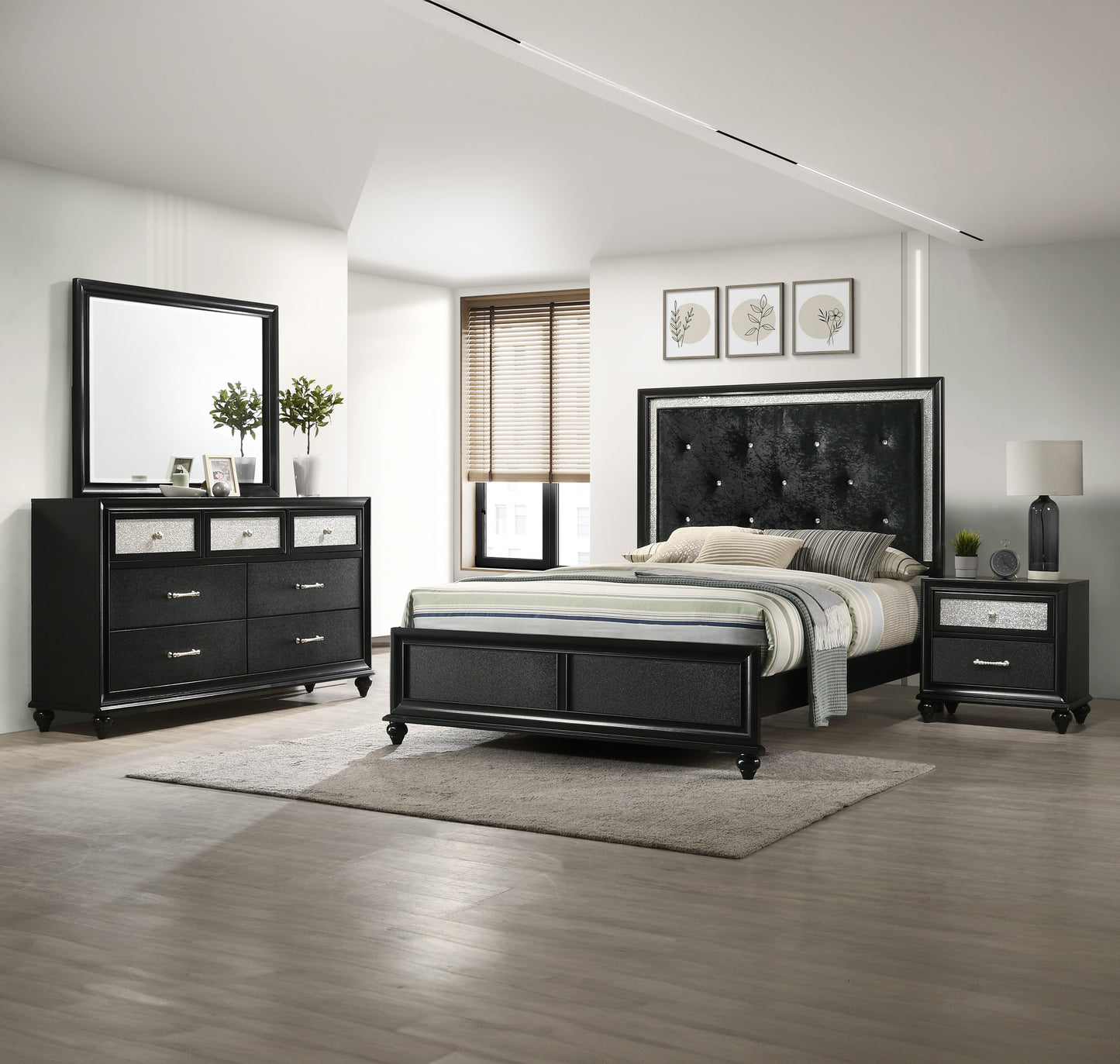 LILA DRESSER MIRROR BLACK