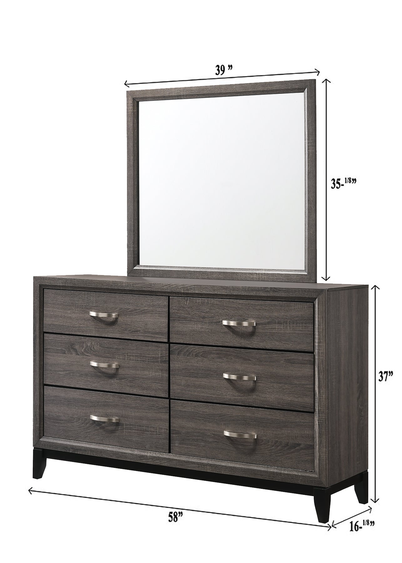 AKERSON DRESSER MIRROR GREY