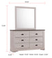 CORALEE DRESSER MIRROR CHALK/GREY