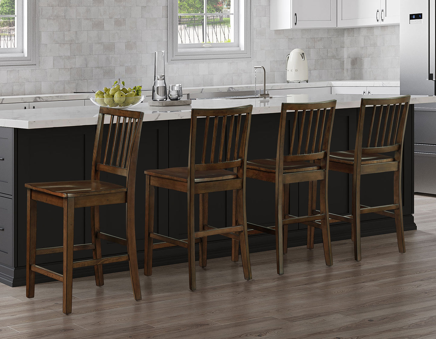 Joplin 5-Piece Counter Dining Set, Walnut Finish