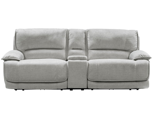 Olsen Console Loveseat, Dual-Power Zero-Gravity Modular Reclining, Silver