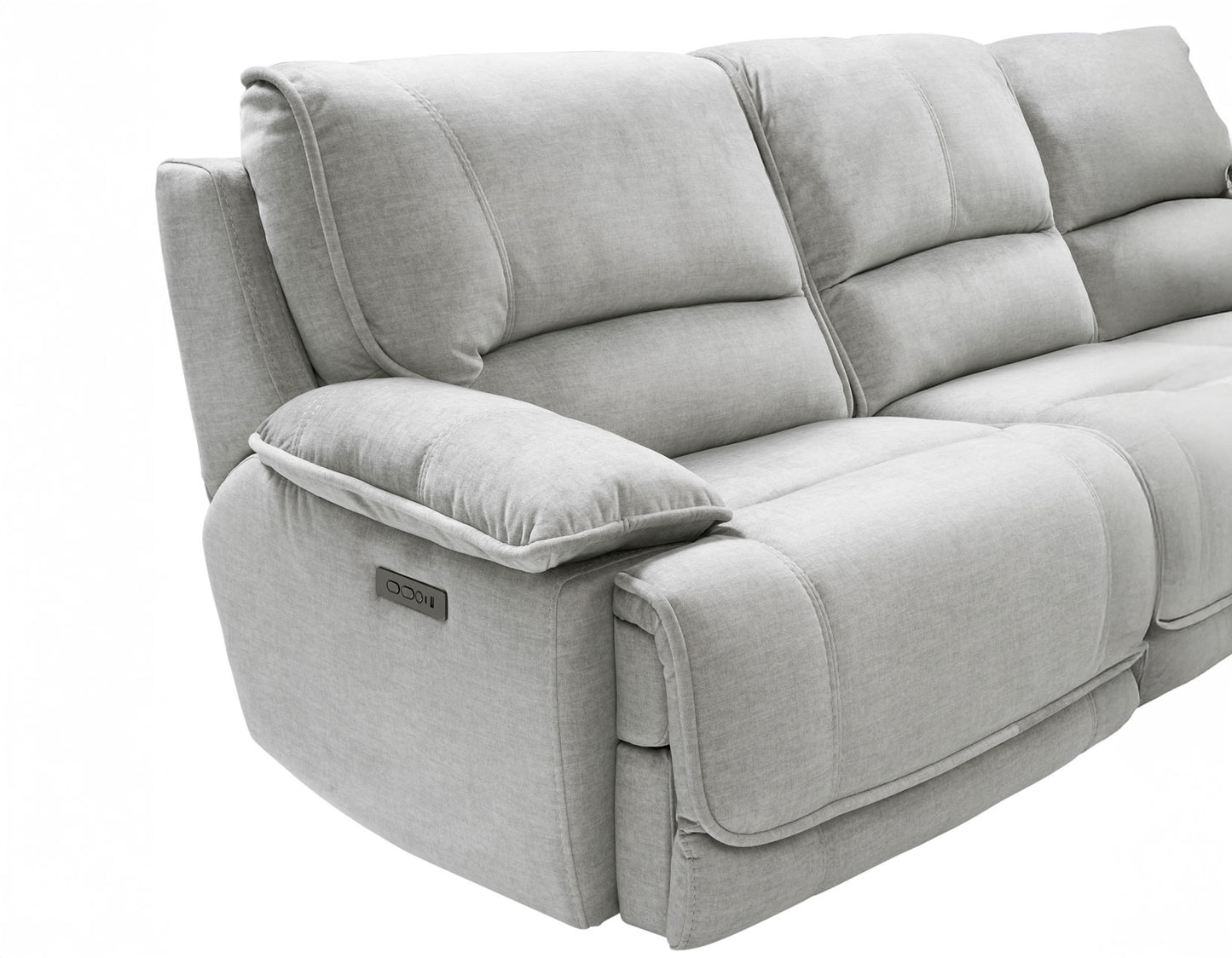 Olsen Console Loveseat, Dual-Power Zero-Gravity Modular Reclining, Silver