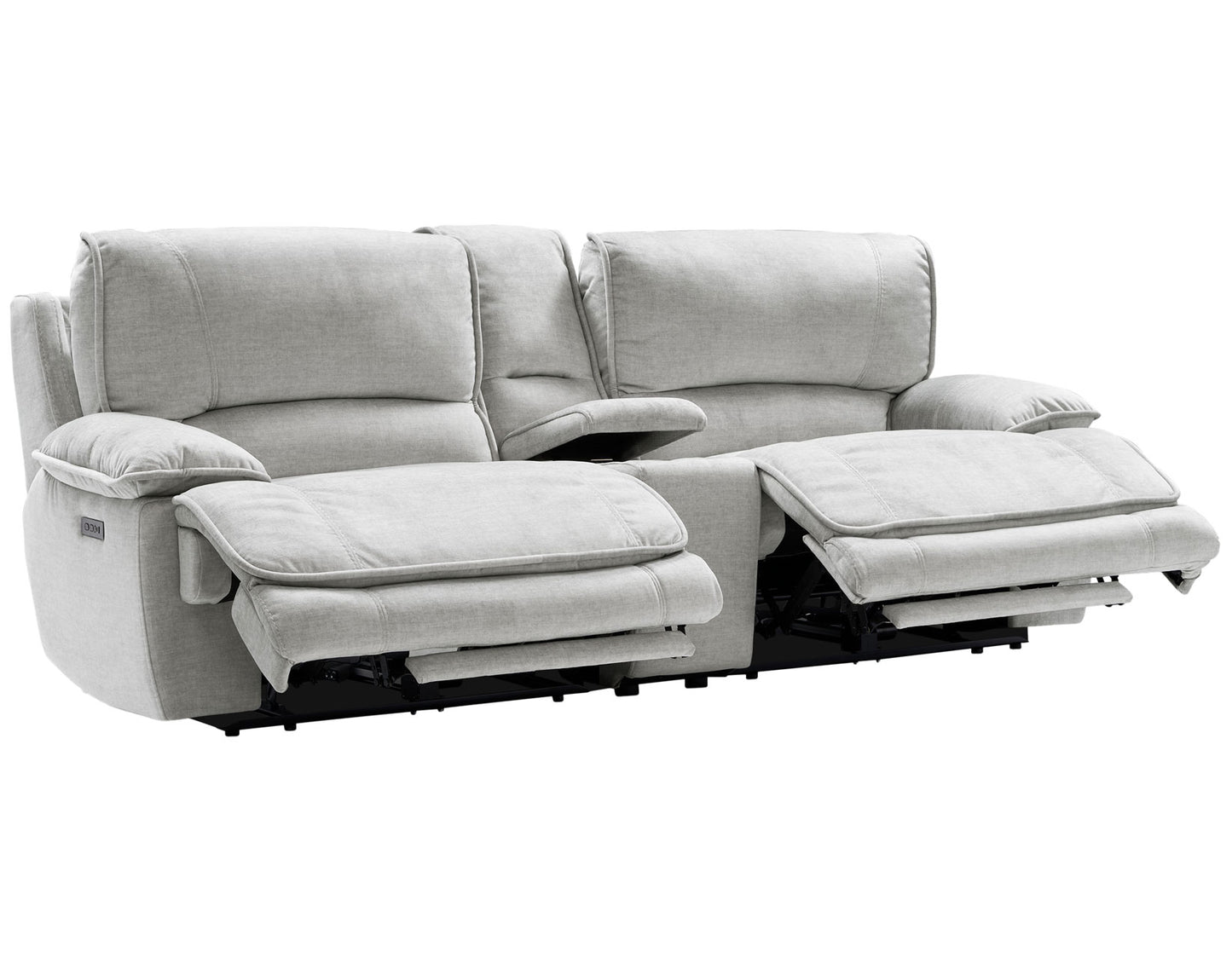 Olsen Console Loveseat, Dual-Power Zero-Gravity Modular Reclining, Silver