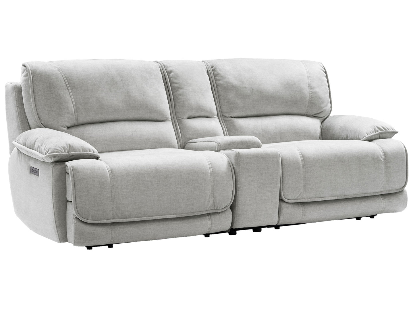 Olsen Console Loveseat, Dual-Power Zero-Gravity Modular Reclining, Silver