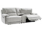 Olsen Console Loveseat, Dual-Power Zero-Gravity Modular Reclining, Silver
