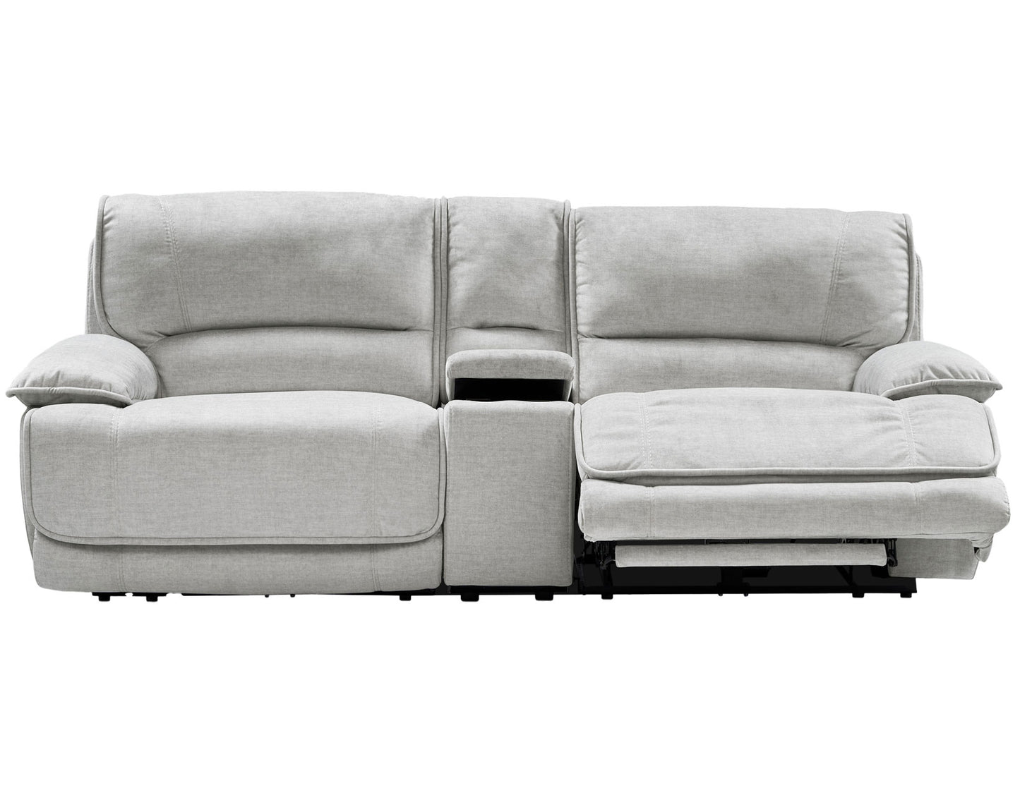 Olsen Console Loveseat, Dual-Power Zero-Gravity Modular Reclining, Silver