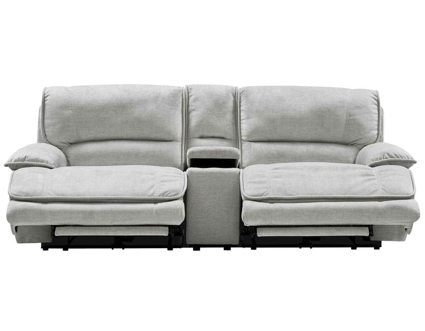 Olsen Console Loveseat, Dual-Power Zero-Gravity Modular Reclining, Silver