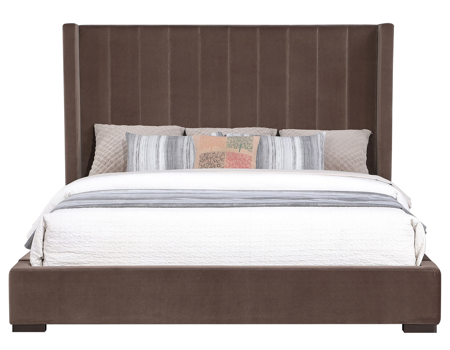 Pearson King Bed, Chocolate Velvet