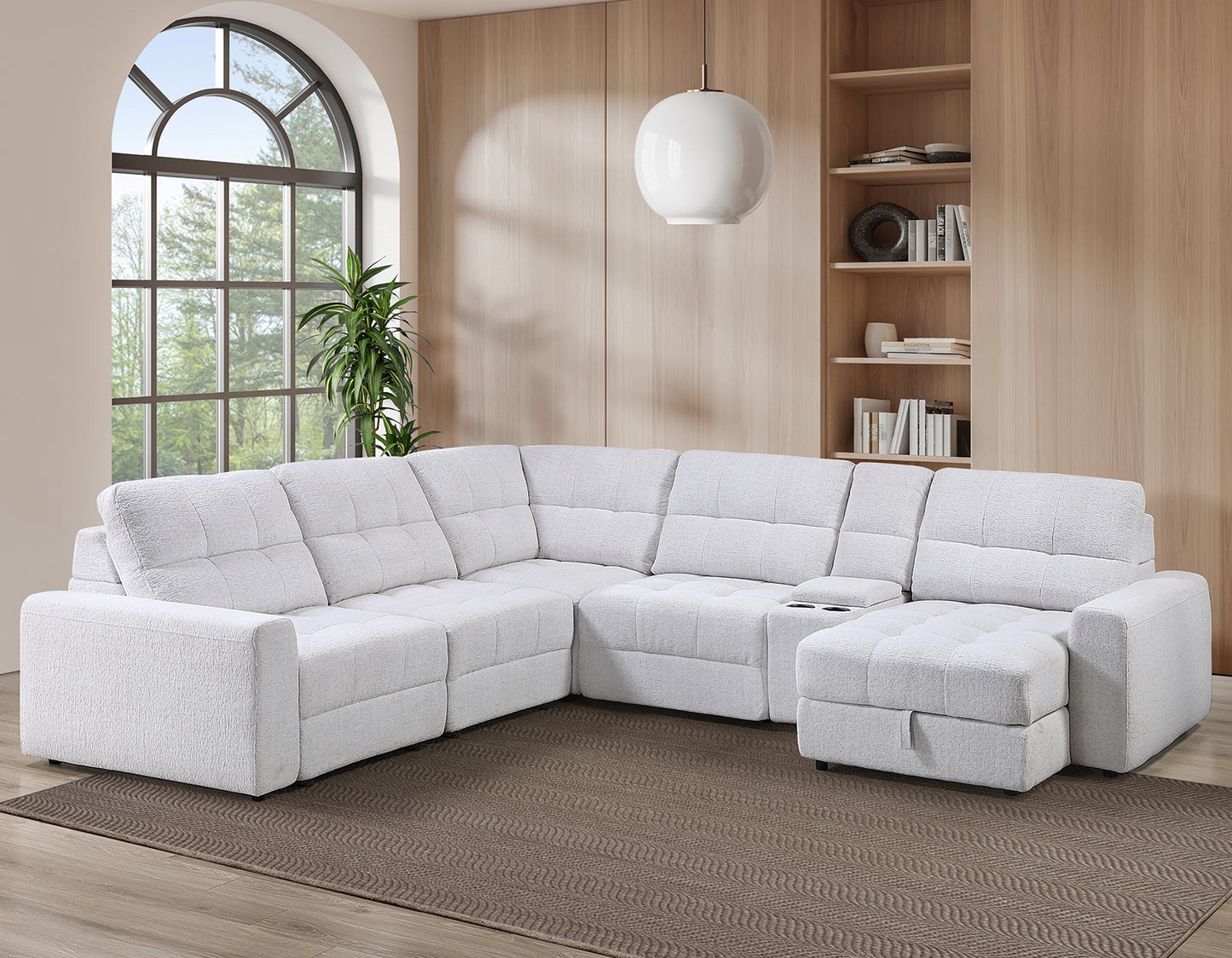 Snyder White 6-Piece Glider Sectional