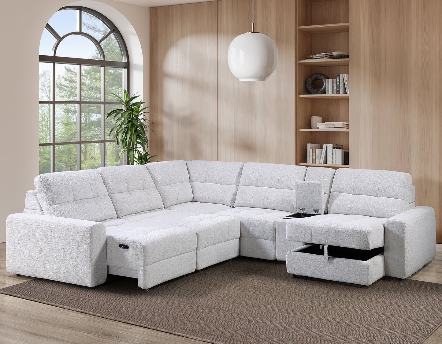 Snyder White 6-Piece Glider Sectional
