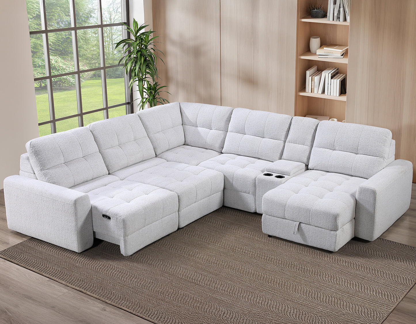 Snyder White 6-Piece Glider Sectional