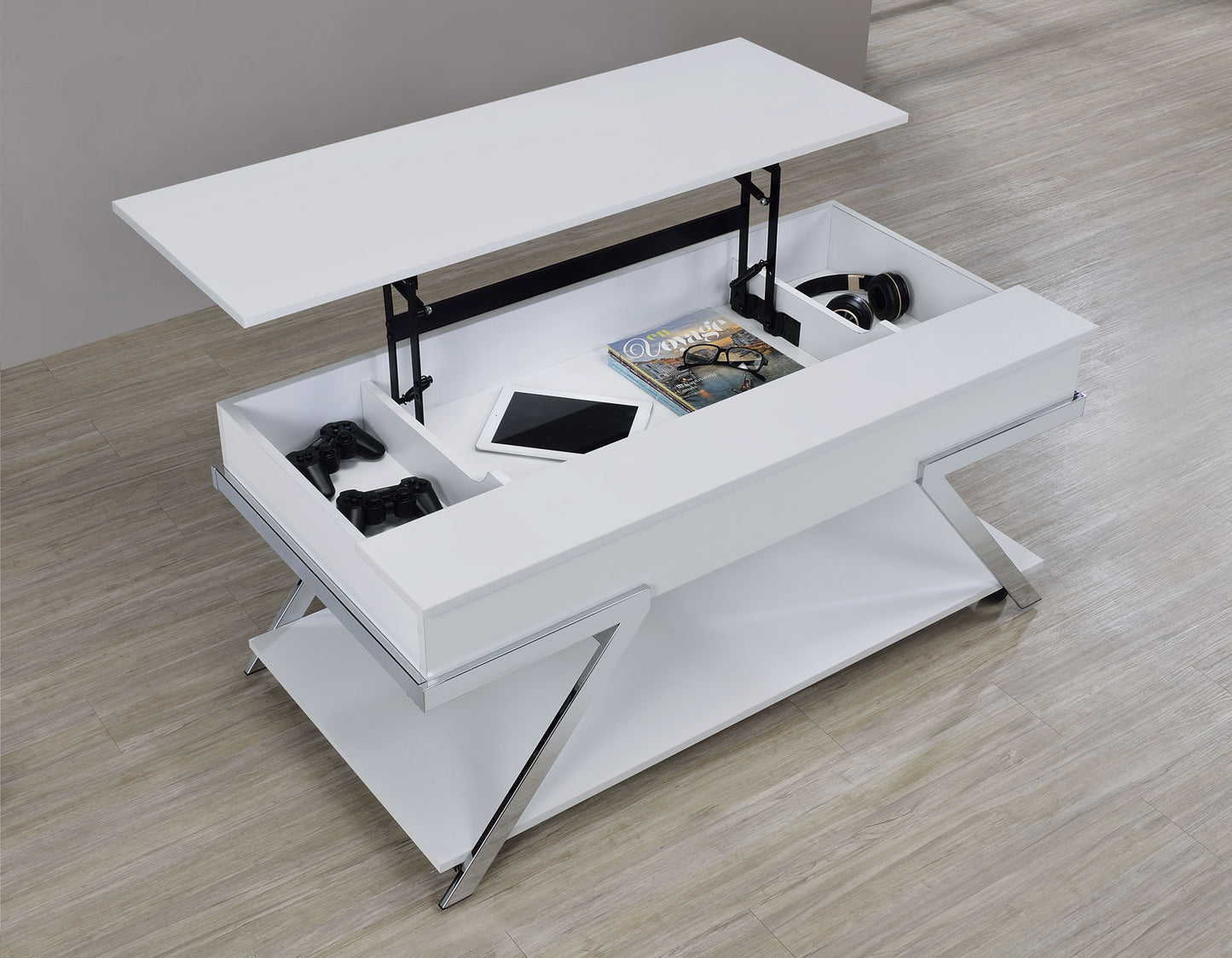 Zena

Lift-Top Cocktail Table, Castered
End Table
TV Stand
