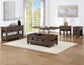 Oliver

Cocktail Table, Castered
End Table
Chairside End Table
Sofa Table