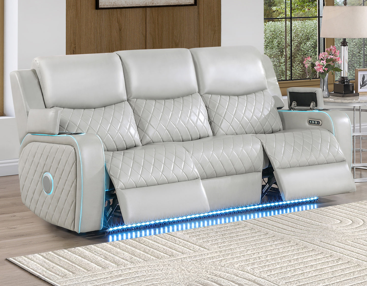 Luna Home Cinema Power Reclining, Ice

82″ Sofa
71″ Console Loveseat
Recliner