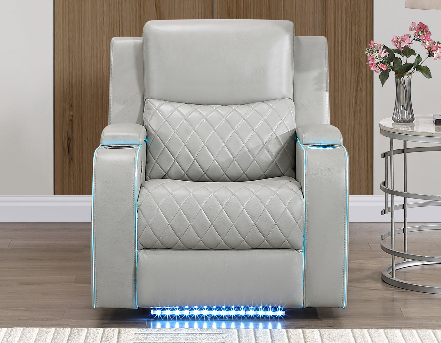 Luna Home Cinema Power Reclining, Ice

82″ Sofa
71″ Console Loveseat
Recliner