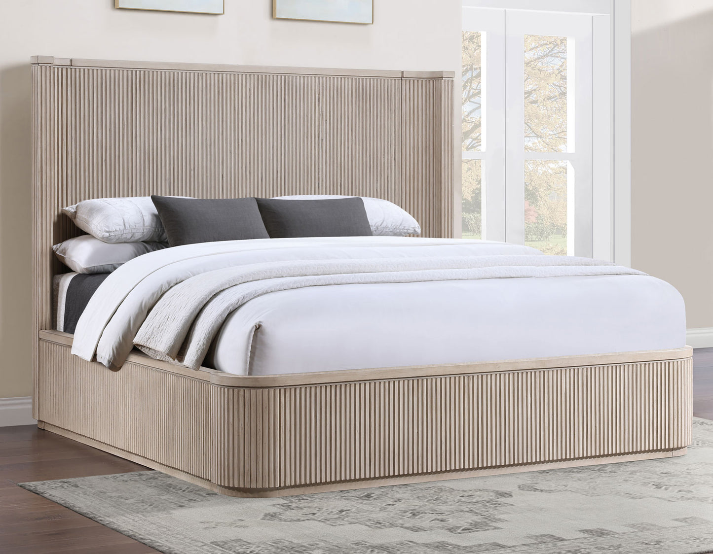 Henry Reeded Bedroom, Tan Finish