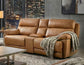 Gatlin Leather Dual-Power 3-Piece Reclining Console Loveseat