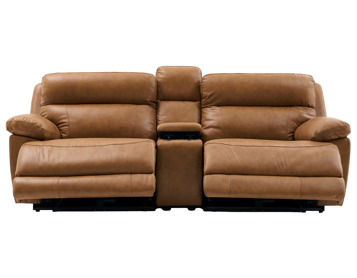 Gatlin Leather Dual-Power 3-Piece Reclining Console Loveseat