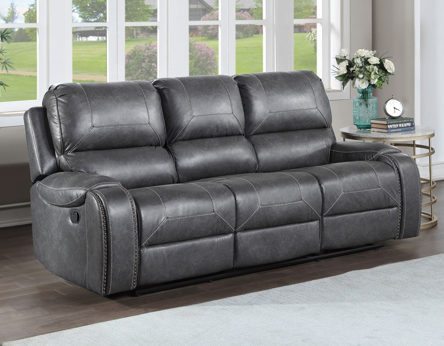 Keily Manual Reclining, Grey

86″ Sofa, Dop-Down Console
75″ Console Loveseat, Glider
Recliner, Glider