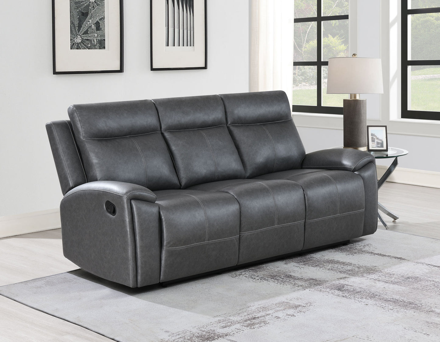 Gaston Manual Reclining

87″ Sofa, Drop-Down Console
65″ Loveseat
Recliner, Glider