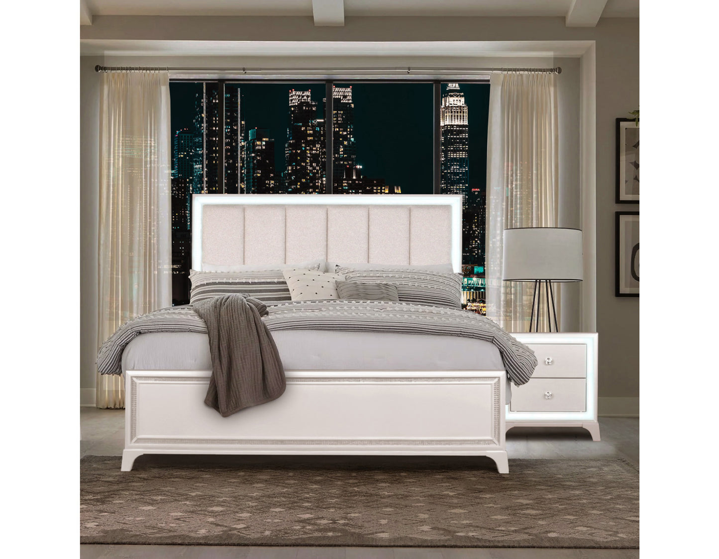 Cassie Illuminating Glam King Bedroom