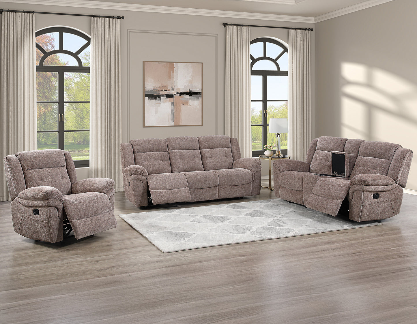 Sydney Manual Reclining

91″ Sofa
91″ Console Loveseat
Recliner