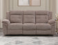 Sydney Sofa, Manual Reclining, Double Glider, Brown