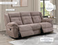 Sydney Sofa, Manual Reclining, Double Glider, Brown