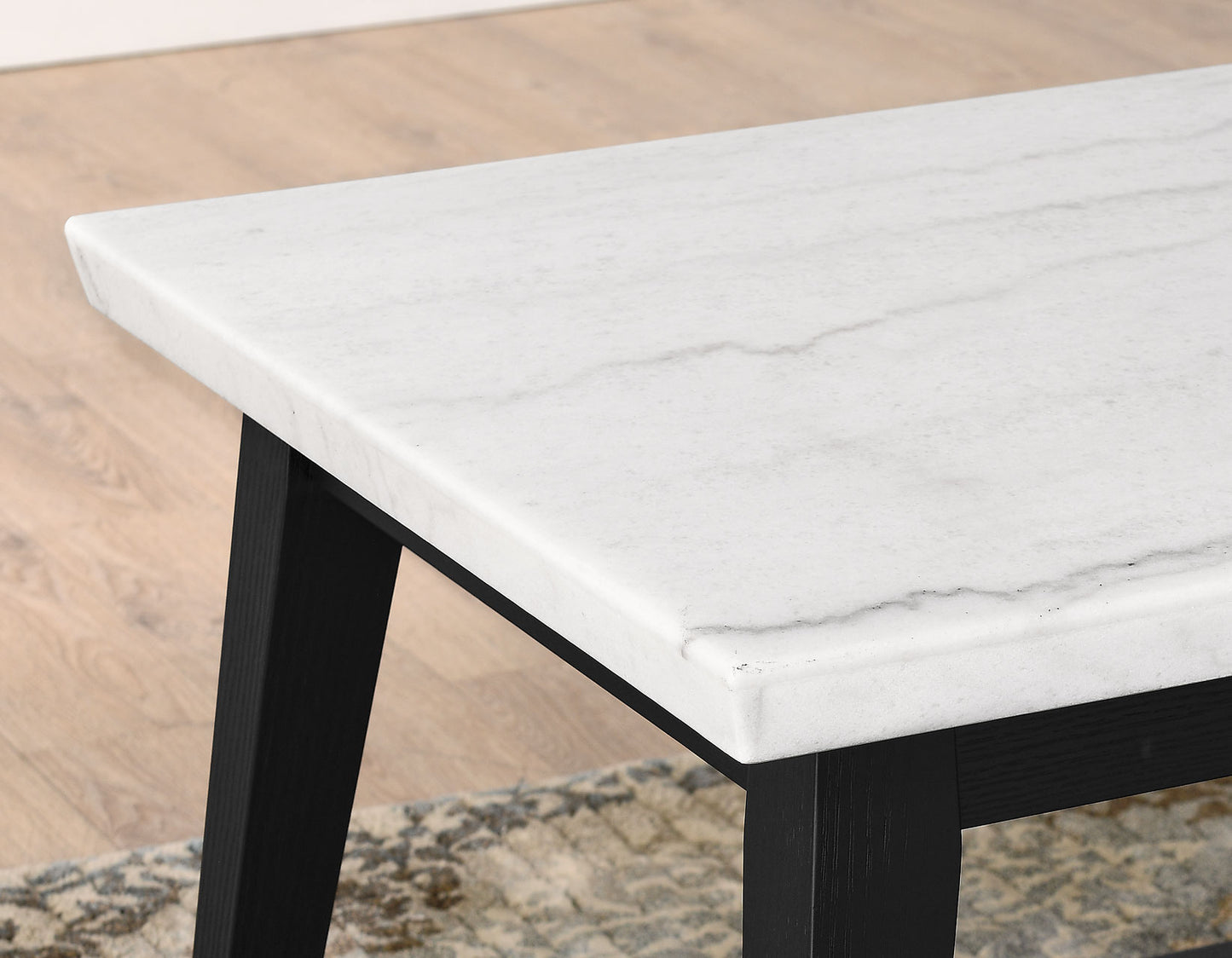 Vida, Sofa Table, White Marble Top, Black