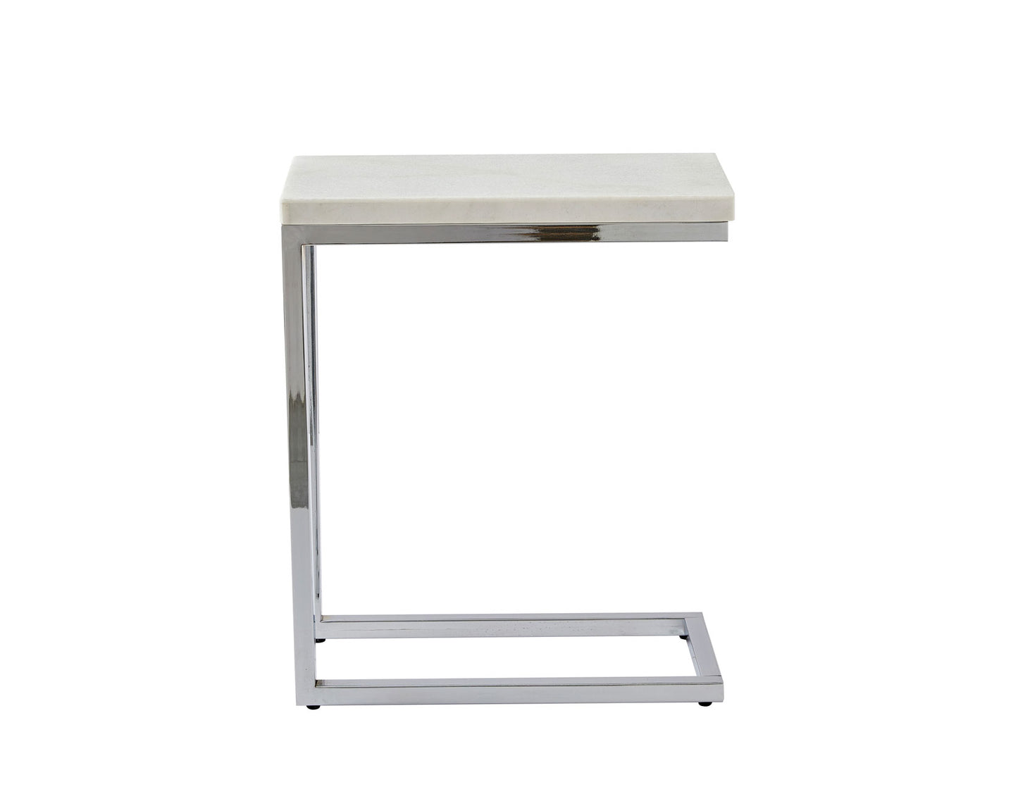 Echo, Chairside End Table, White Marble Top