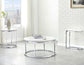 Echo, Round End Table, White Marble Top