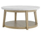 Vida, Round 36″ Cocktail Table, White Marble Top, Castered