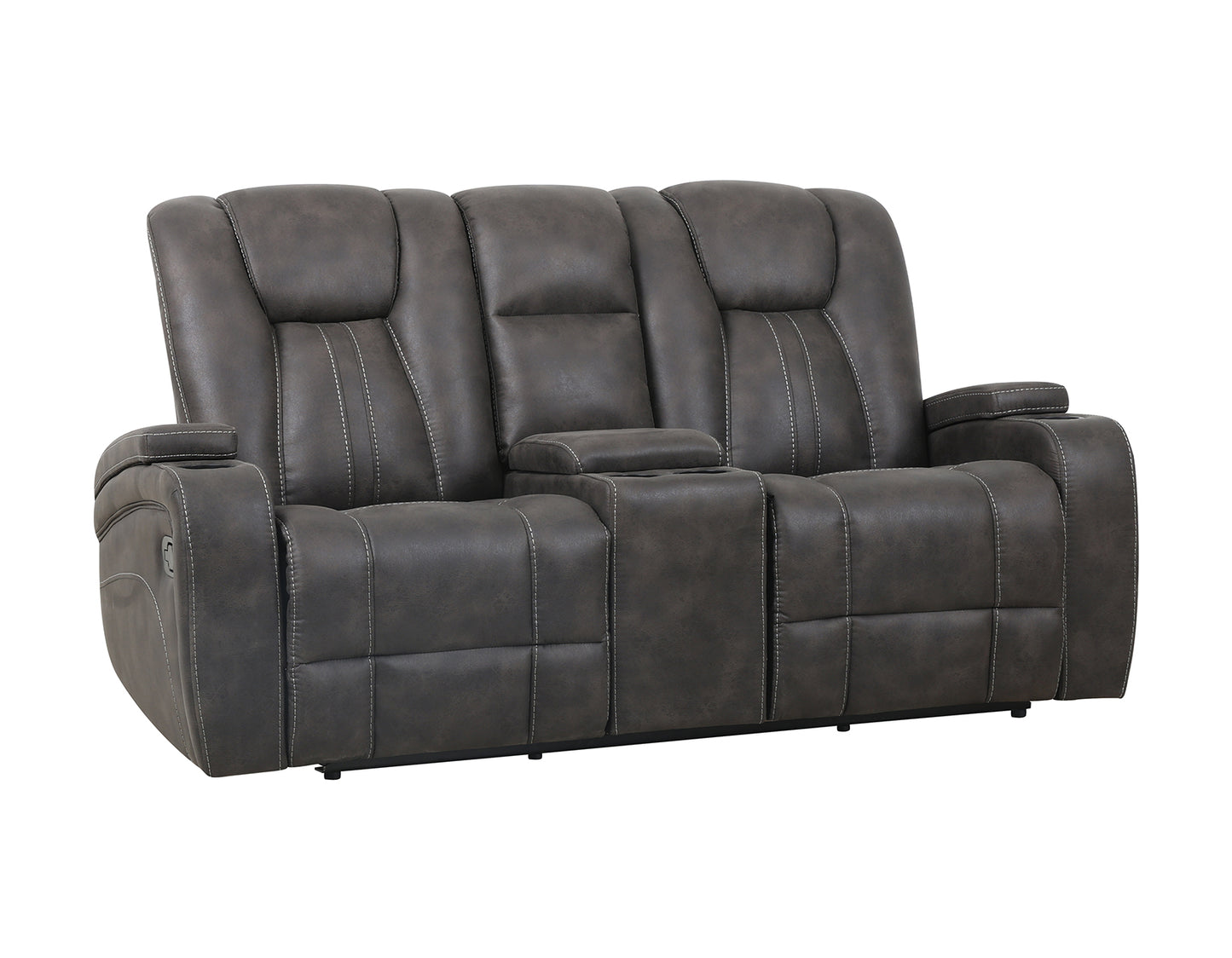 Marlow Console Loveseat, Manual Reclining, Charcoal