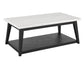 Vida, Cocktail Table, White Marble Top, Castered, Black