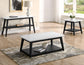 Vida, Cocktail Table, White Marble Top, Castered, Black