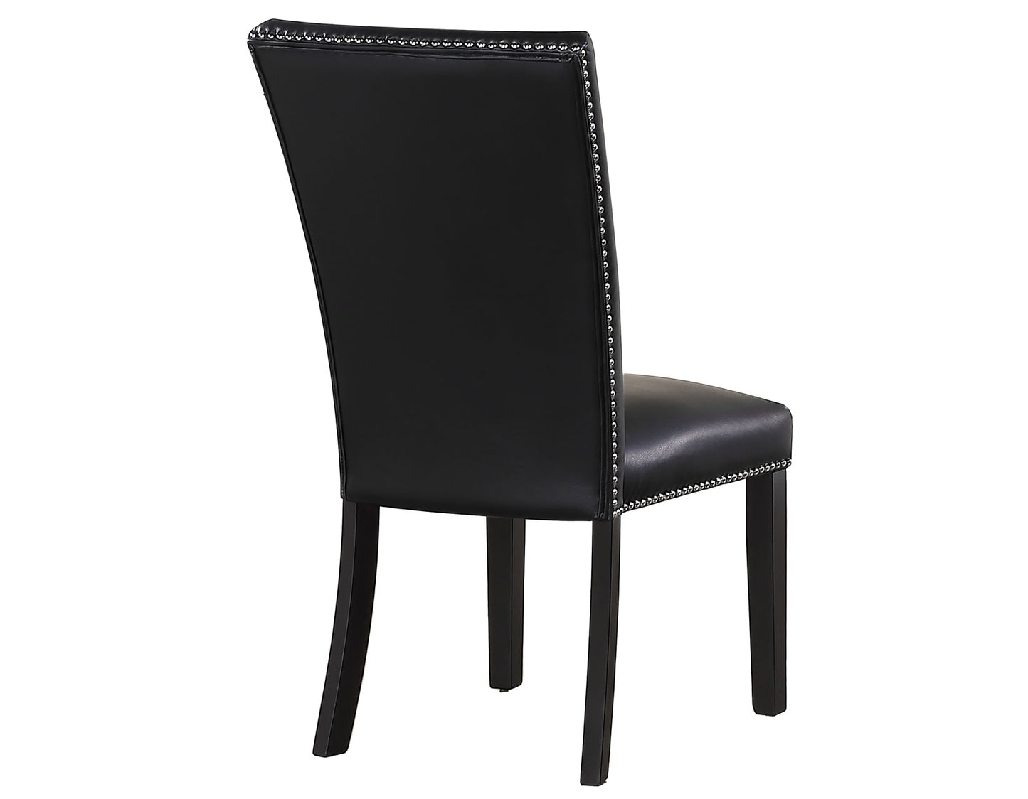 Artemis Side Chair, Black Vegan Leather Cover