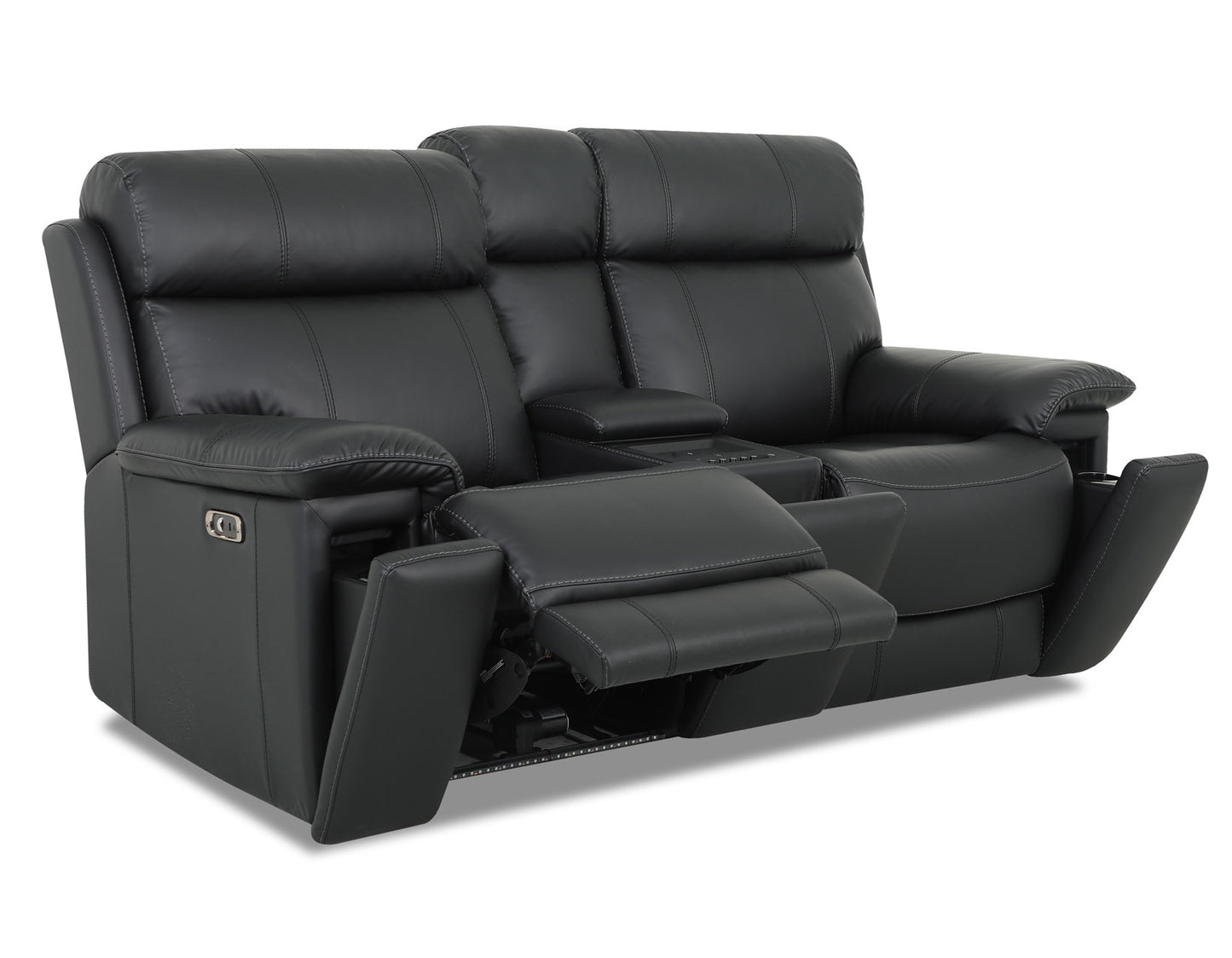 Zenith Power Home Theater Reclining Console Loveseat, Built-in Speakers, Vibration