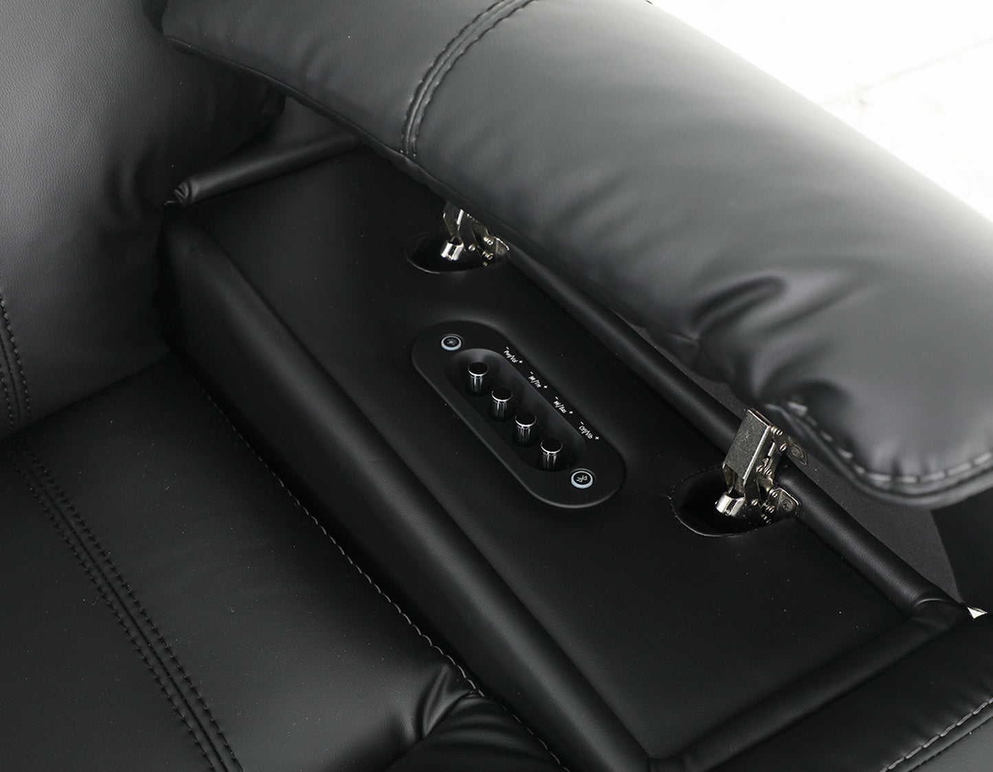 Zenith Power Home Theater Reclining Console Loveseat, Built-in Speakers, Vibration