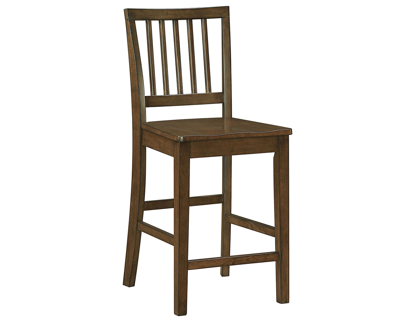 Joplin Solid Wood 24″ Farmhouse Counter Stool, Walnut Finish