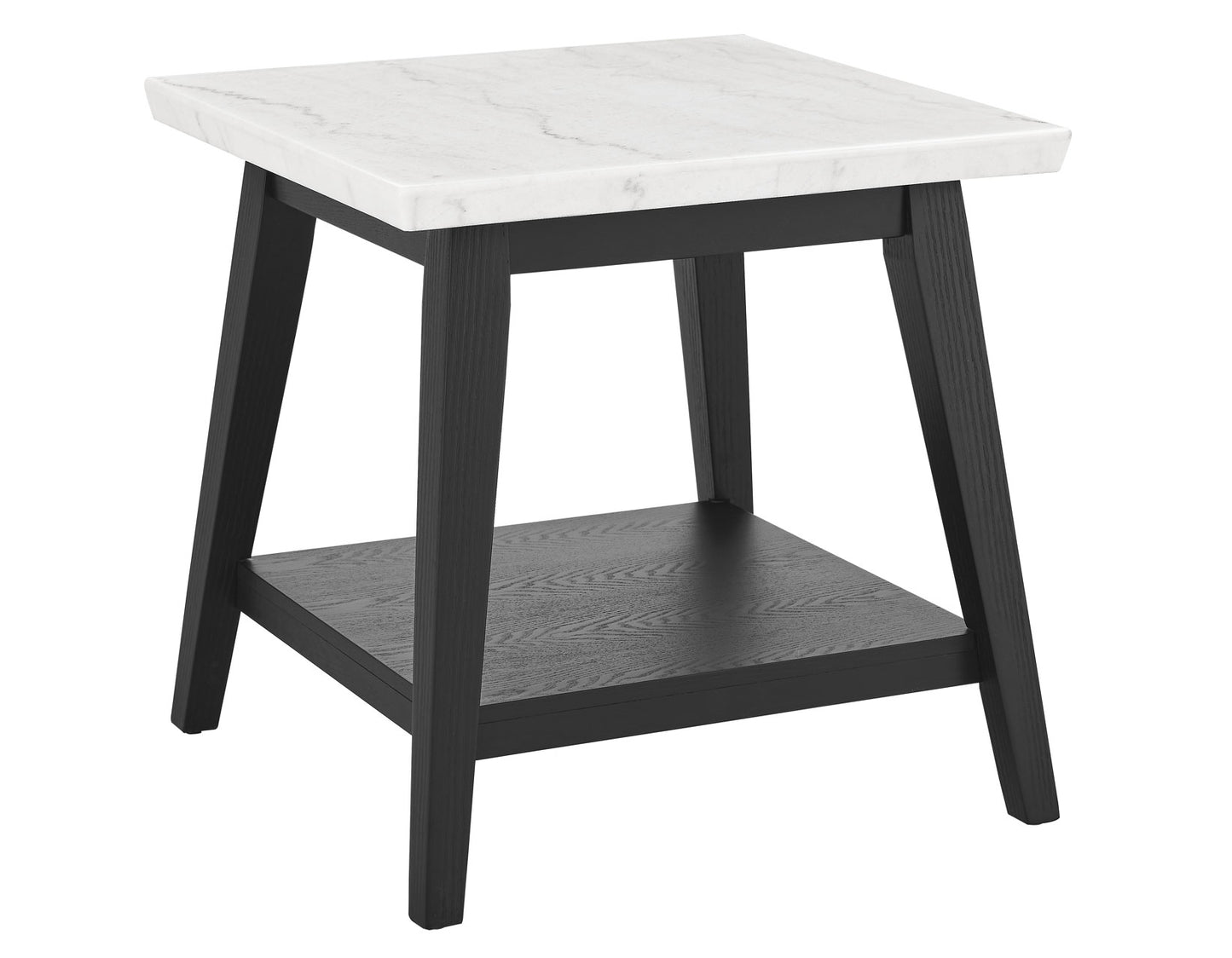 Vida, End Table, White Marble Top, Black