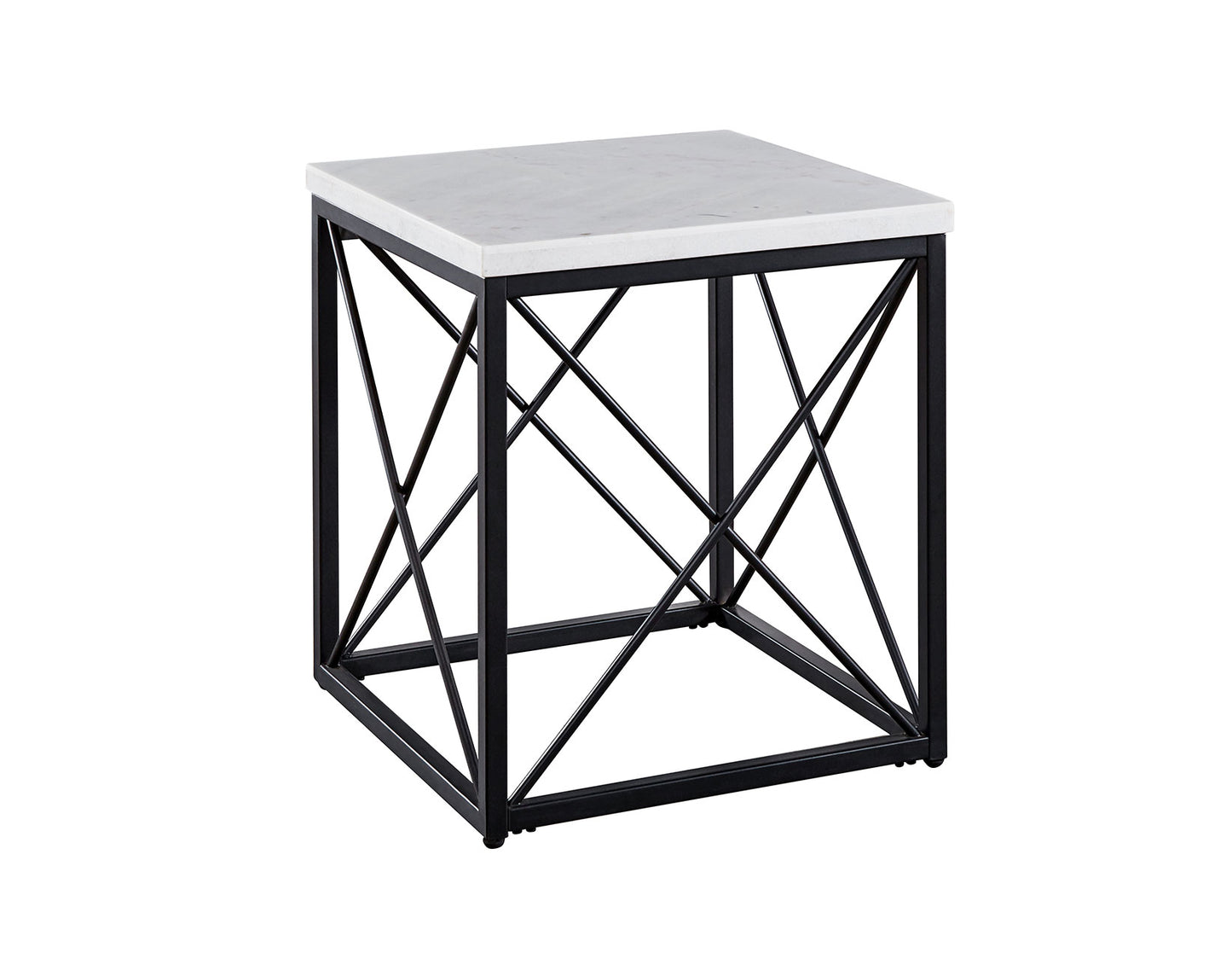 Skyler, End Table, White Marble Top