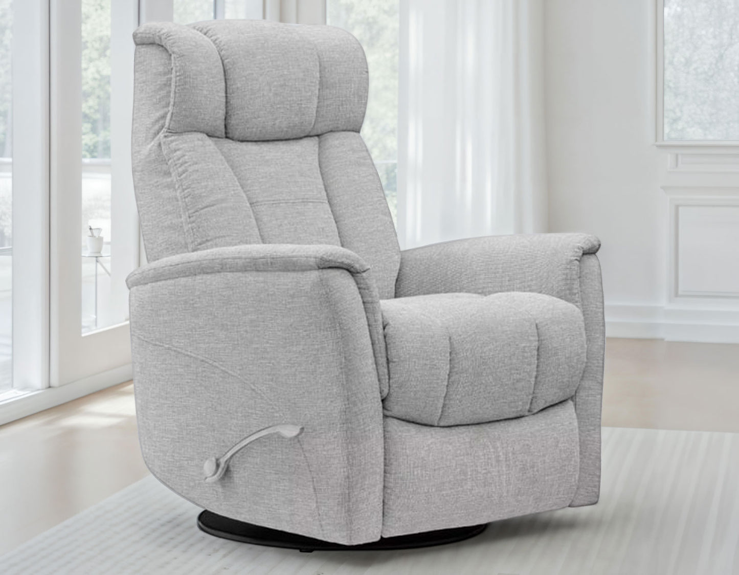 Saxton Manual Swivel Glider Recliner, Gray