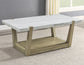 Perth, Cocktail Table, White Marble Top, Castered