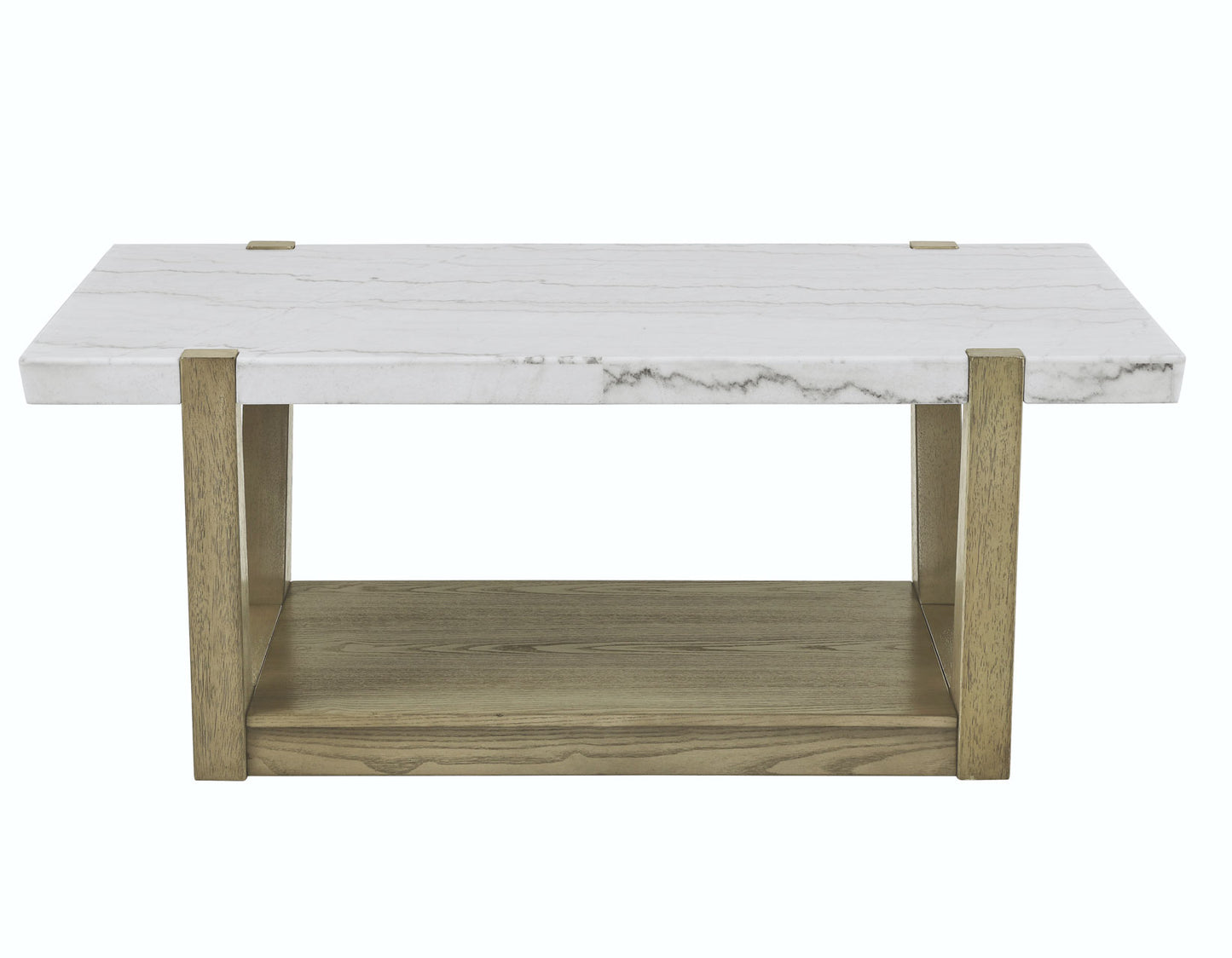 Perth, Cocktail Table, White Marble Top, Castered