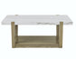 Perth, Cocktail Table, White Marble Top, Castered