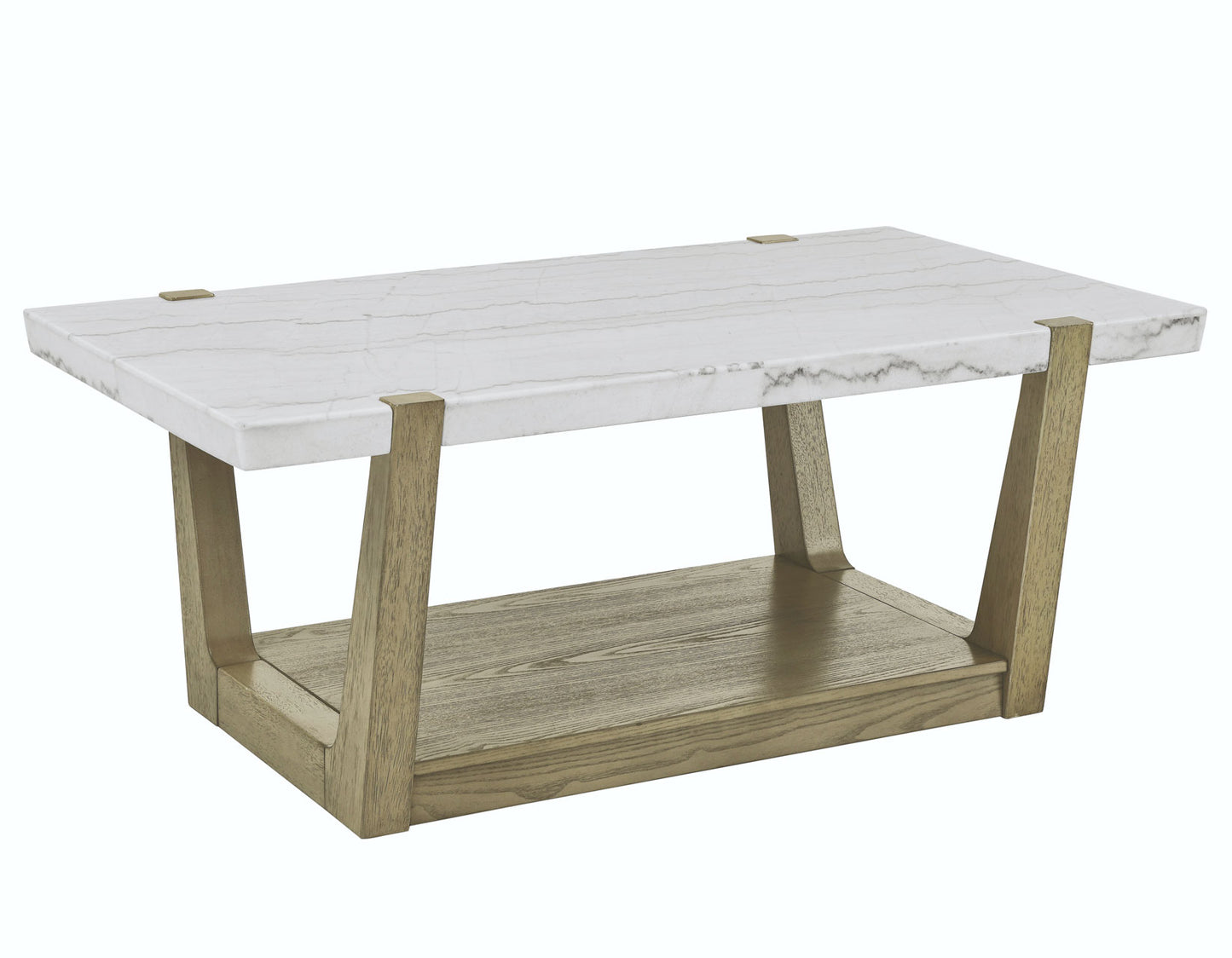 Perth, Cocktail Table, White Marble Top, Castered