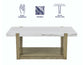 Perth, Cocktail Table, White Marble Top, Castered
