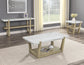 Perth, Cocktail Table, White Marble Top, Castered